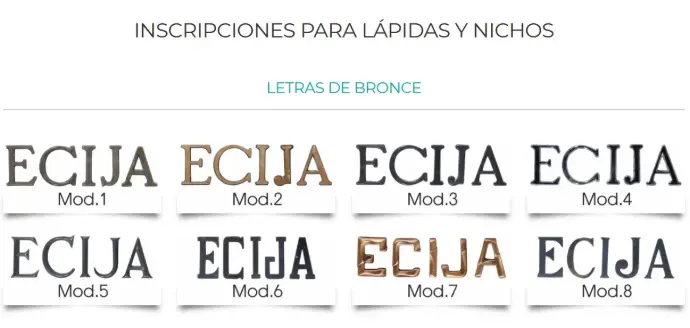 letras bronce