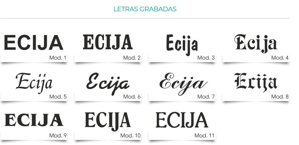 Letras grabadas