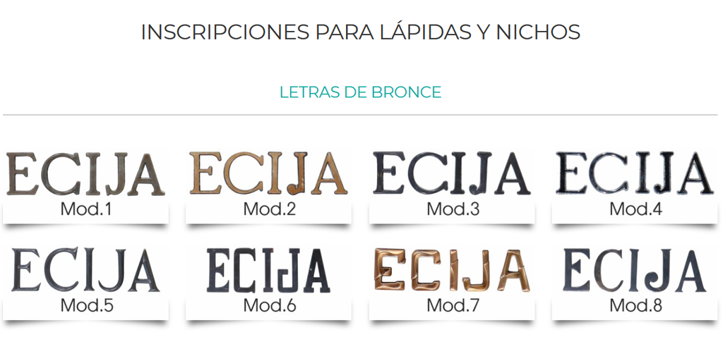 Letras bronce